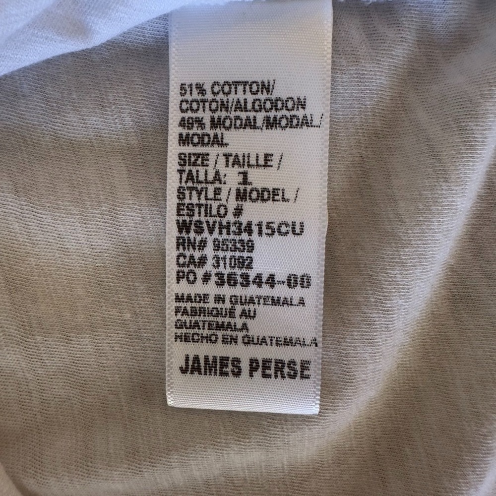 Standard JAMES PERSE White V-Neck Slub Button Down Henley Shirt-Women's Sze 1 - Picture 11 of 15